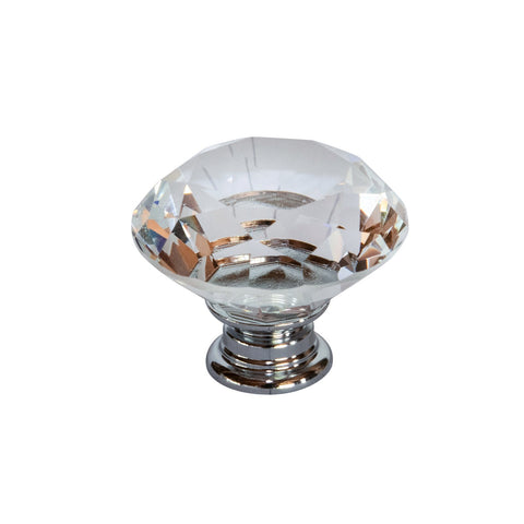 Taskmaster 40mm Crystal and Steel Cabinet Door Drawer Knob