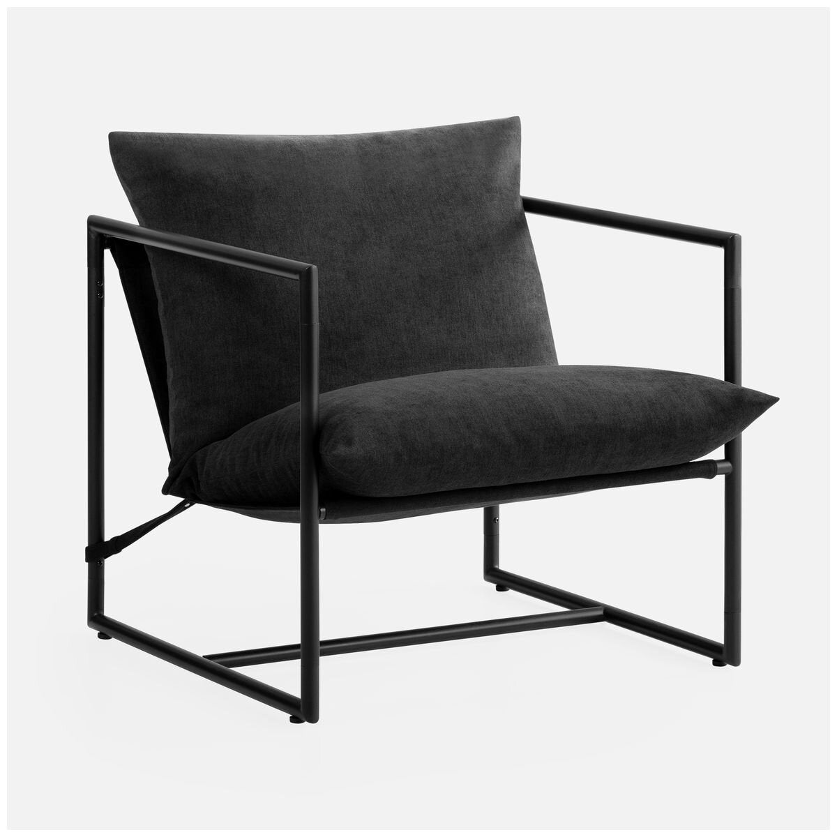 Zinus Aidan Sling Accent Chair - Black, Metal Frame, Seats One - AU-USHSL1-31B