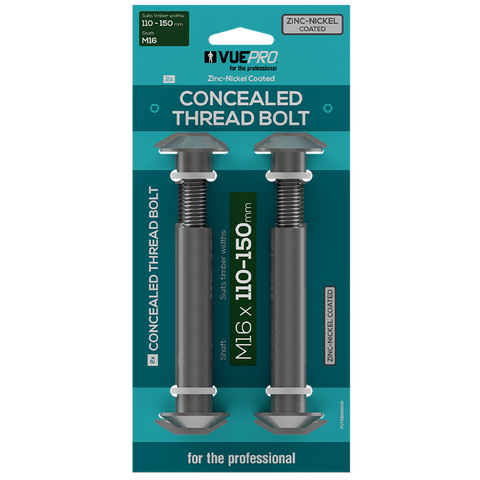 Vuepro M16 Concealed Thread Bolt 2 Pack - 110mm x 150mm - Heavy-Duty - SuperSaverAU - view 1