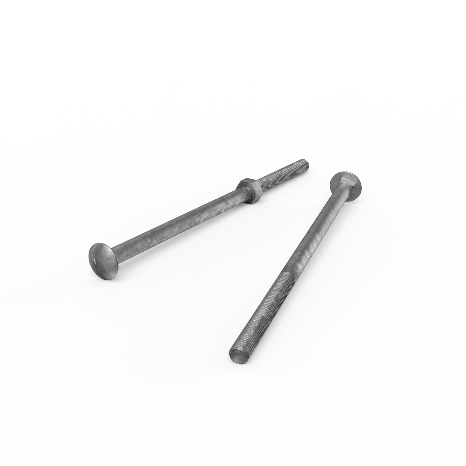 Zenith M10 x 220mm Hot Dip Galvanised Cup Head Bolt & Nut - 4.6 Grade Steel