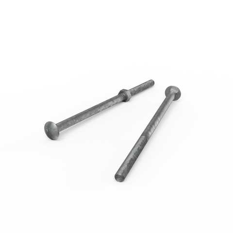 Zenith M10 x 220mm Hot Dip Galvanised Cup Head Bolt & Nut - 4.6 Grade Steel