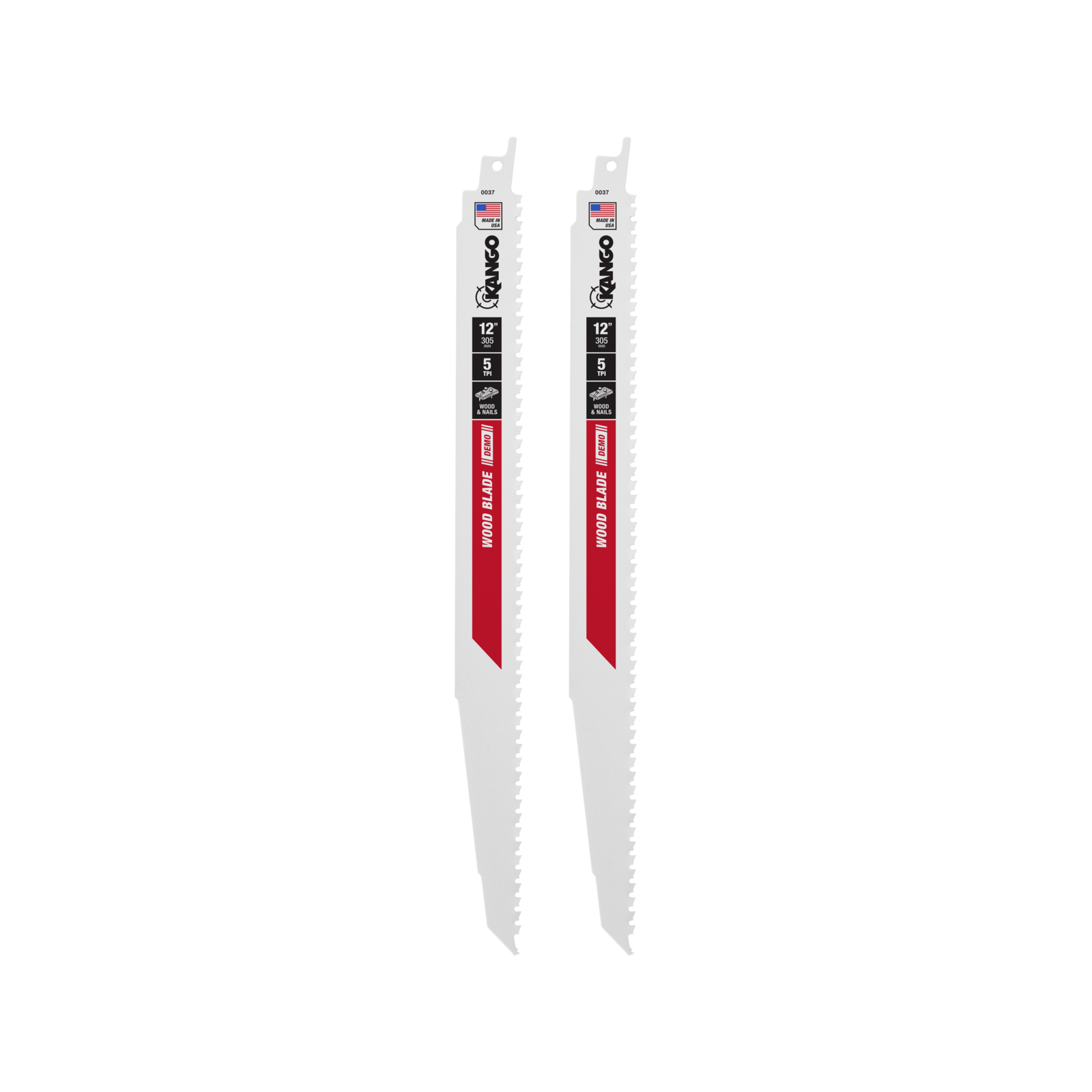 Kango 12" 5 TPI Wood Demo Reciprocating Saw Blades - 2 Pack