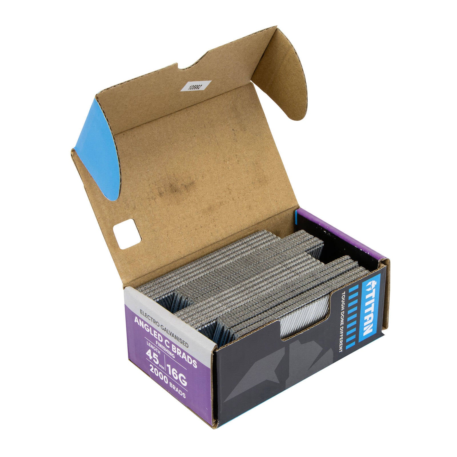 Titan 45 x 1.6mm 16 Gauge Electro Galvanised 20 Degree Angled C Brads - 2000 Pack