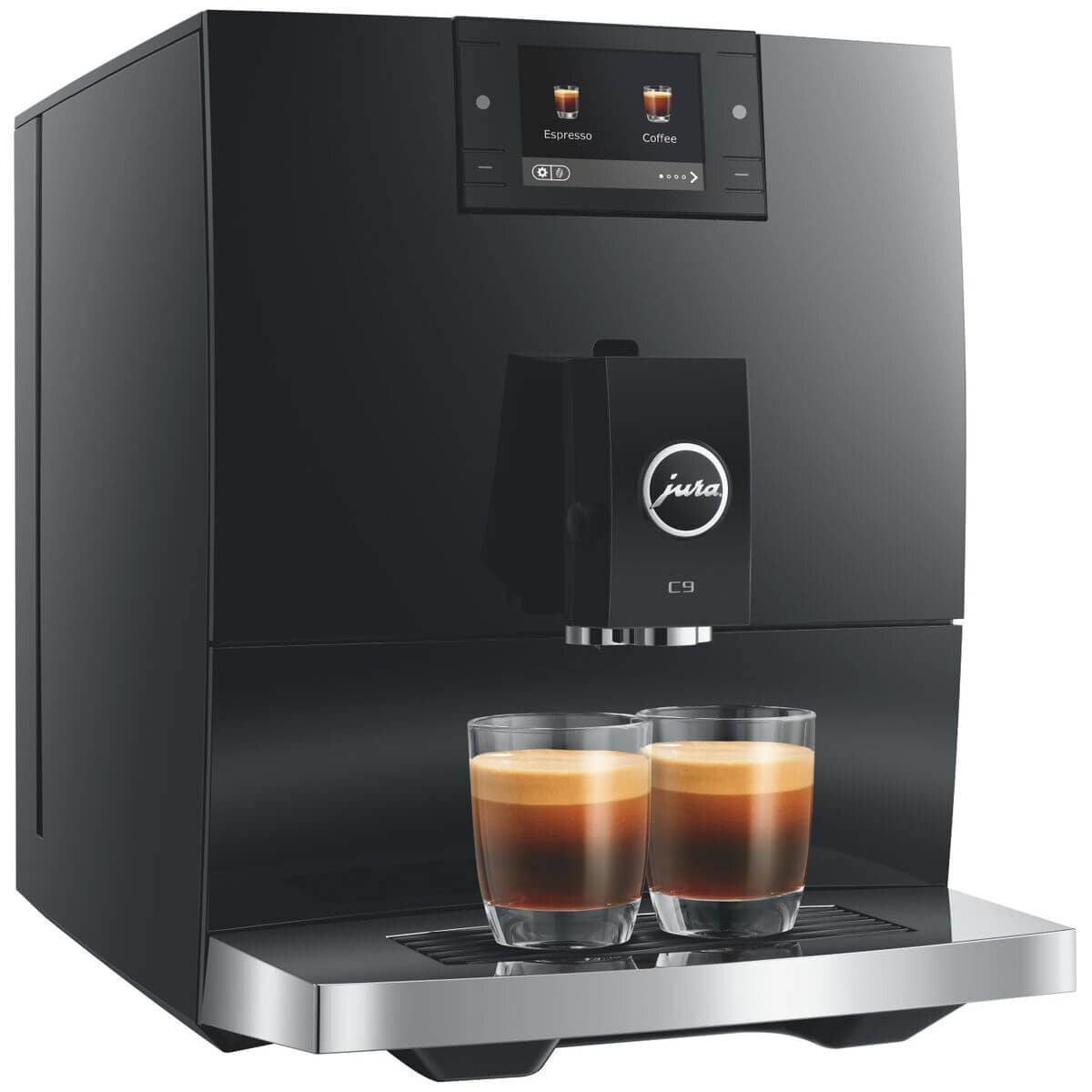 Jura C9 Automatic Coffee Machine - 17 Coffee Specialities, Colour Display, Piano Black - 15757