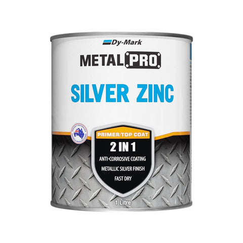 Dy-Mark Silver Zinc Metal Paint 1L Anti-Corrosive Fast Dry Finish - SuperSaverAU - view 1