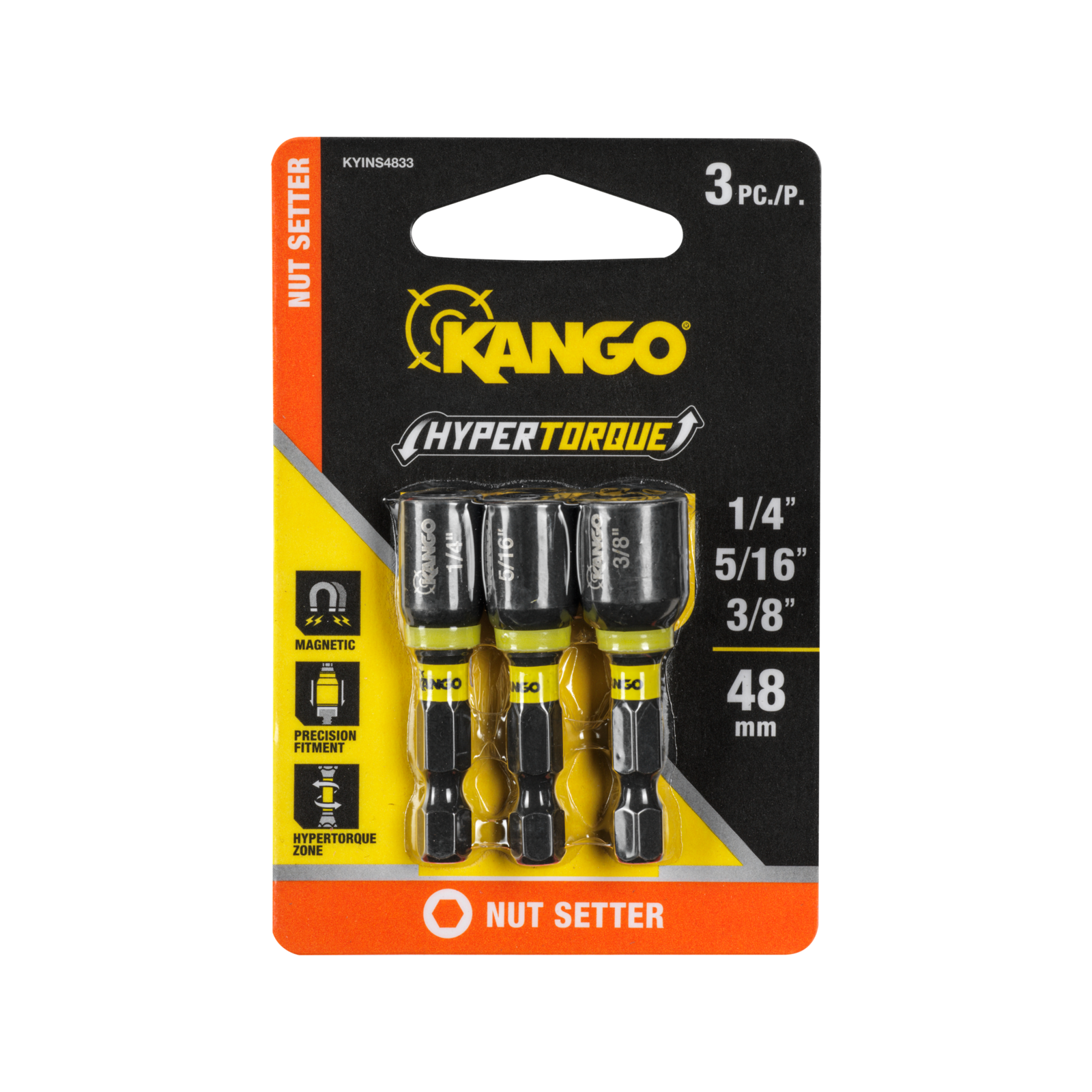 Kango 48mm Hypertorque Nut Setter - 3 Pack (1/4", 5/16", 1/2")