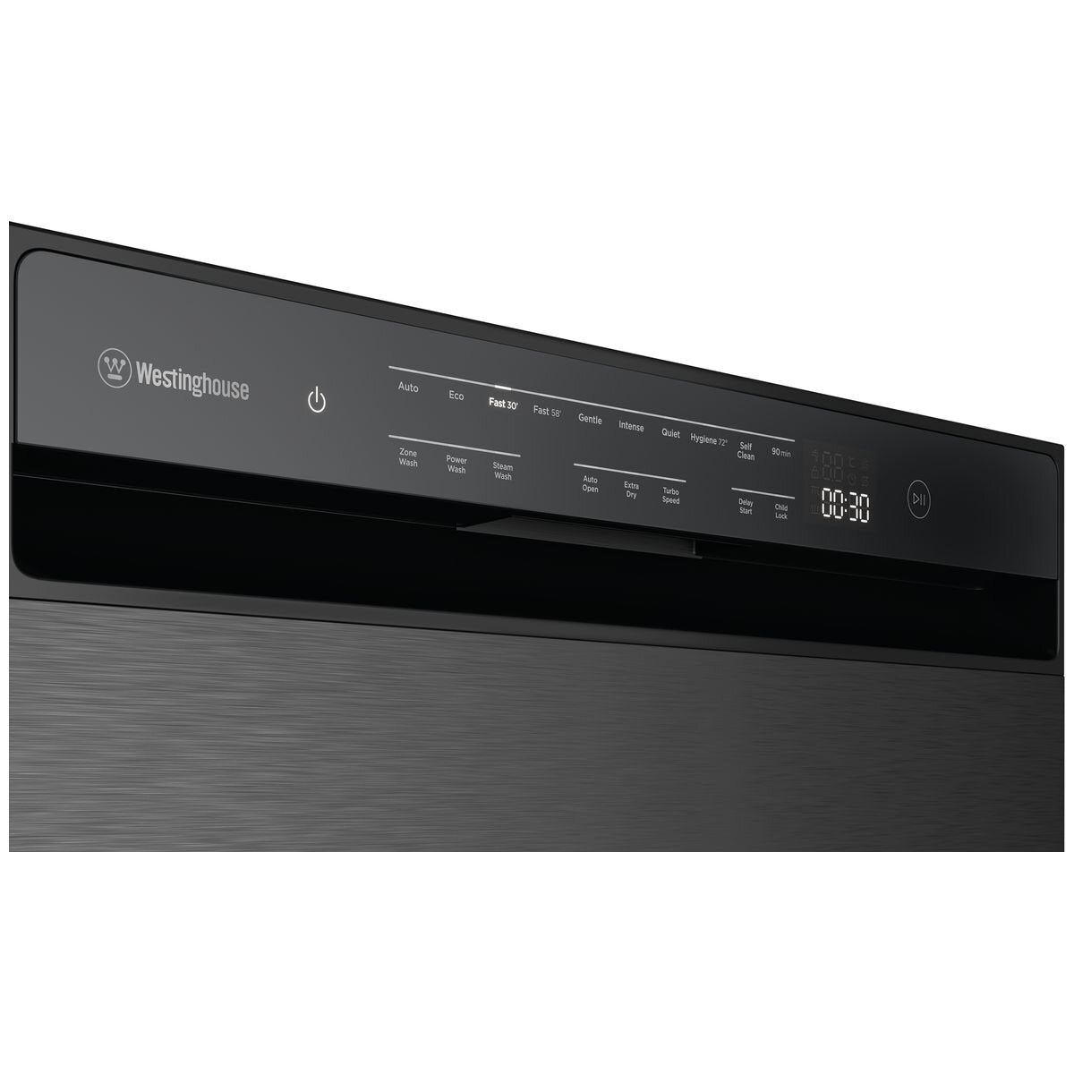 Westinghouse 60cm Underbench Dishwasher 15 Place Settings - Dark Stainless Steel, 10 Programs - WSU6608KXC