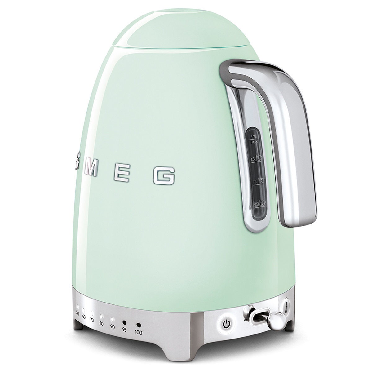 Smeg 50s Retro Style 1.7L Variable Temperature Kettle - Pastel Green, 7 Settings, Keep Warm - KLF04PGAU