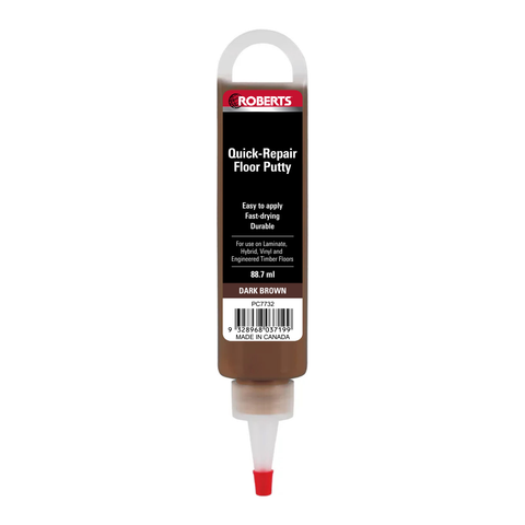 Roberts Dark Brown Quick-Repair Floor Putty 88ml Acrylic Laminate & Vinyl Filler