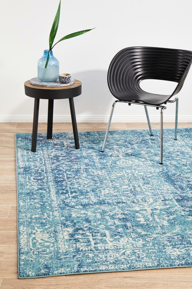 Rug Culture Evoke Medium Blue Polypropylene Rug 230x160cm - 10mm Pile - EVO253BLUE230X160