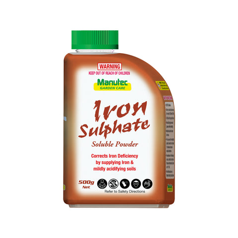 Manutec Iron Sulphate 500g Soluble Crystals Iron Supplement & Soil Acidifier