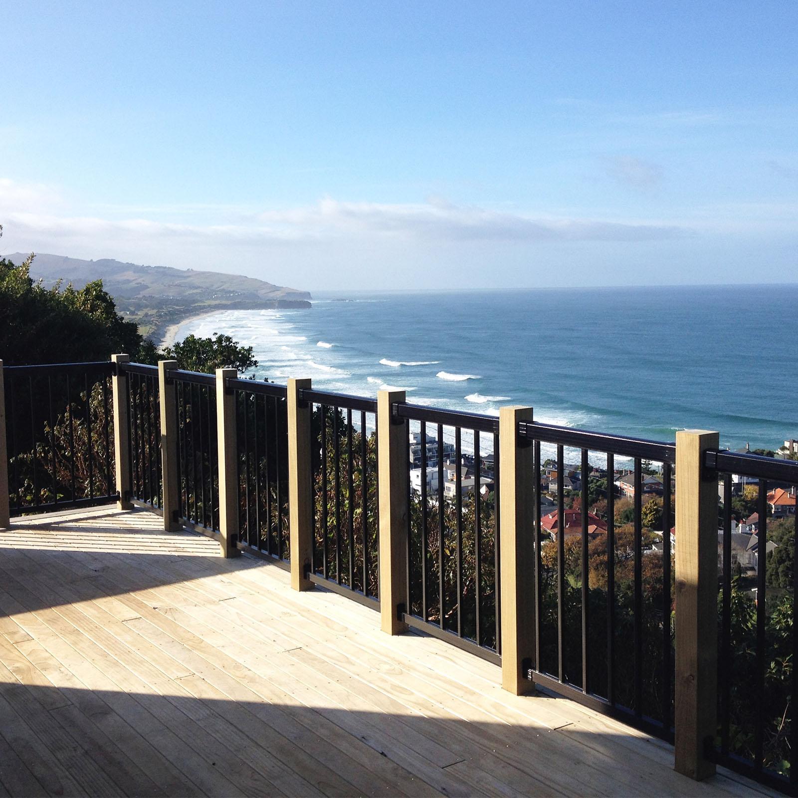Peak Aluminium Balustrade Black Deck Wall Bracket, 64mm, Prefinished
