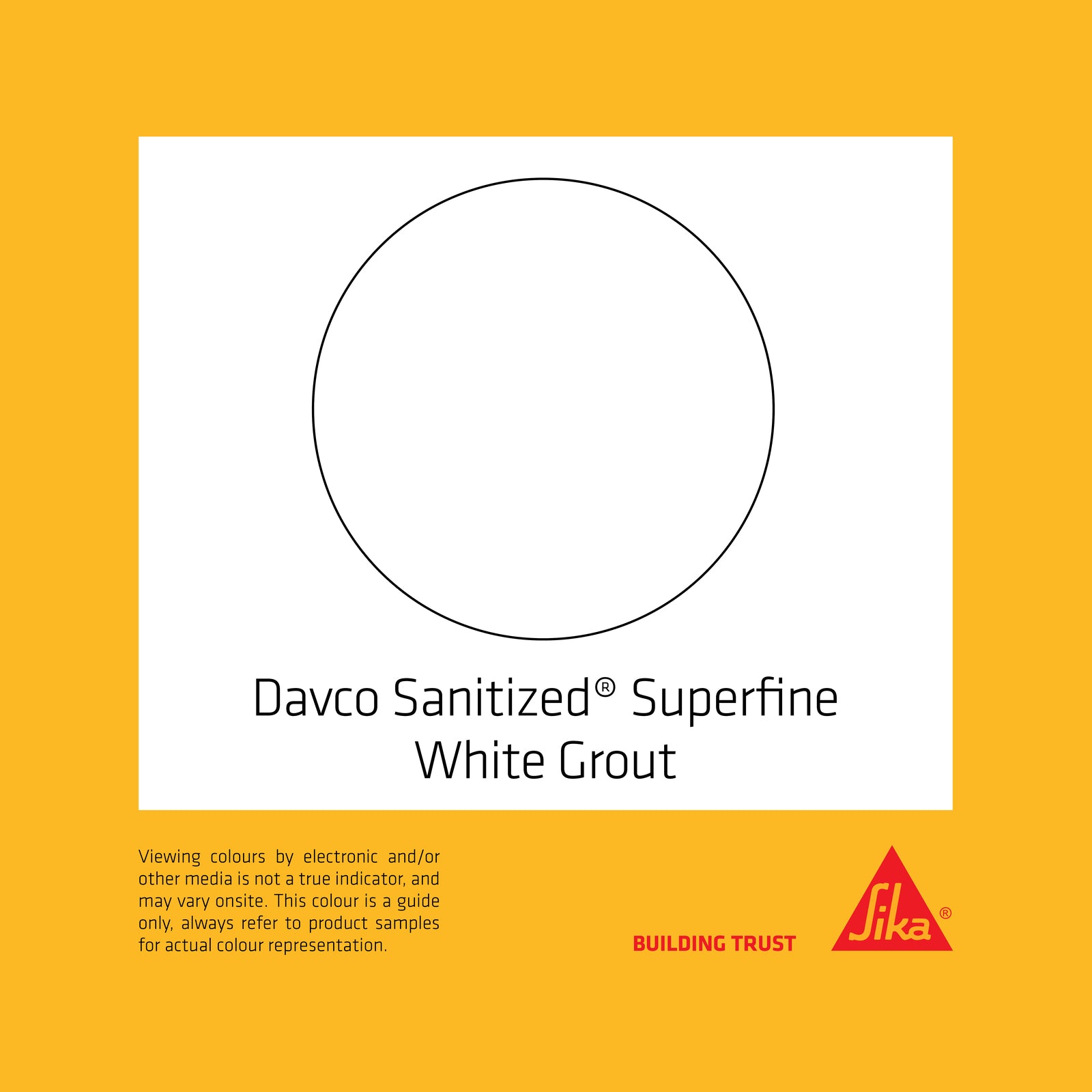 Davco 1.5kg Bright White Superfine Sanitized Grout - Cement Based, Mould Resistant, Wall