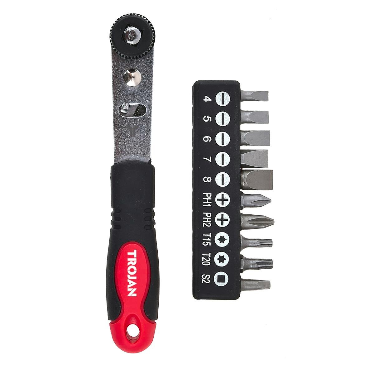 Trojan 11 Piece Ratchet Screwdriver Set, CRV