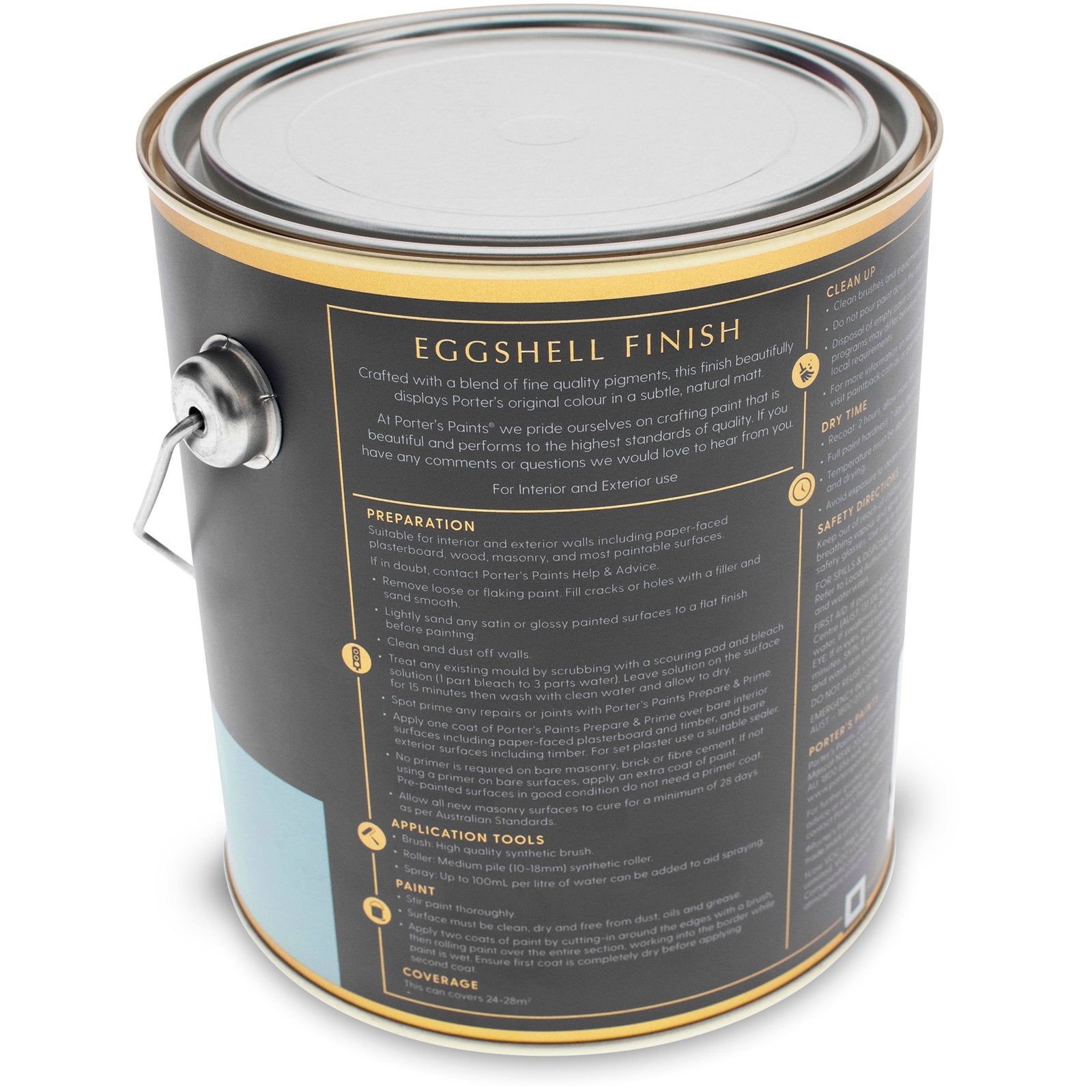 Porter's 2L Hailstorm Eggshell Washable Interior & Exterior Paint