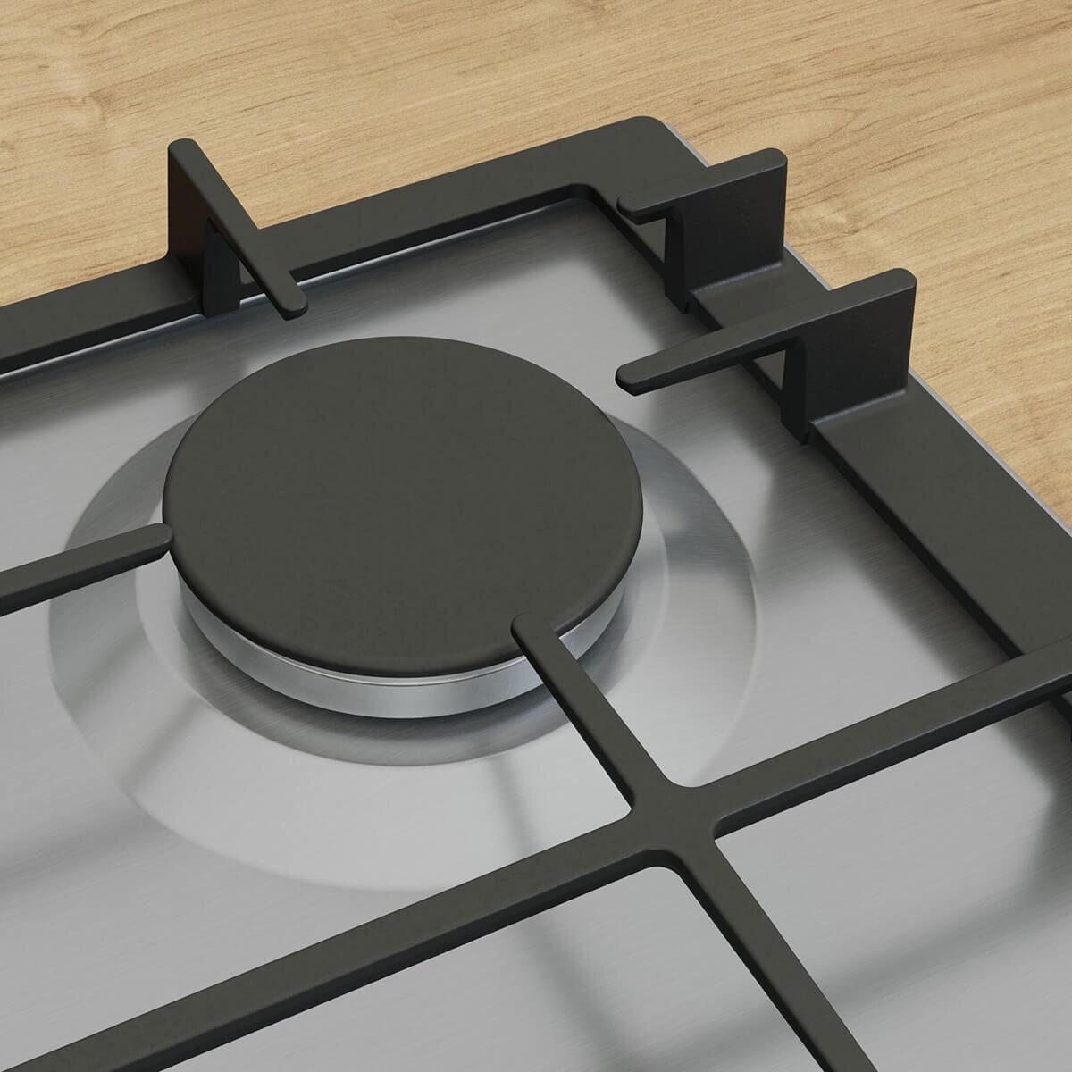 Bosch 90cm Series 6 Gas Cooktop - Five Burners, FlameSelect, Dual Flame Wok Burner - PCR9A5I90A