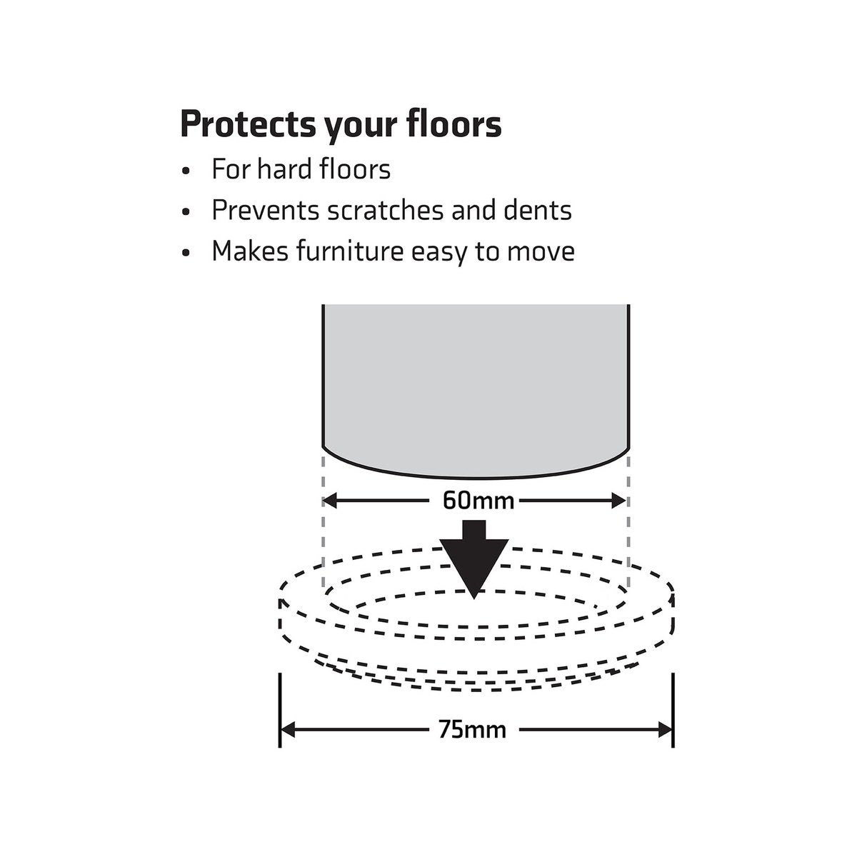 Surface Gard 60mm Brown Round Carpet Base Castor Cup 4 Pack - SuperSaverAU - view 5