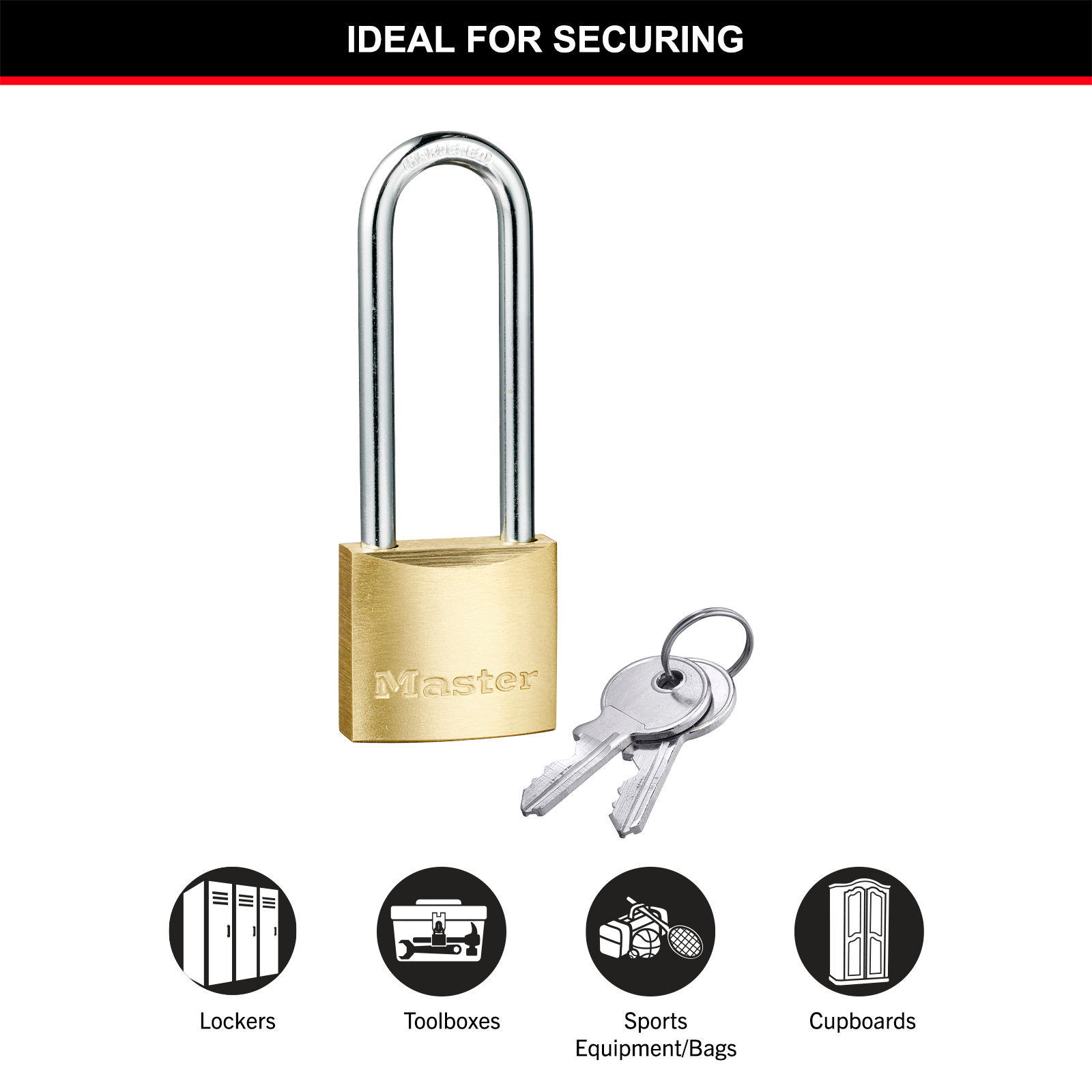 Master Lock 30mm Solid Brass Padlock Hardened Steel Shackle