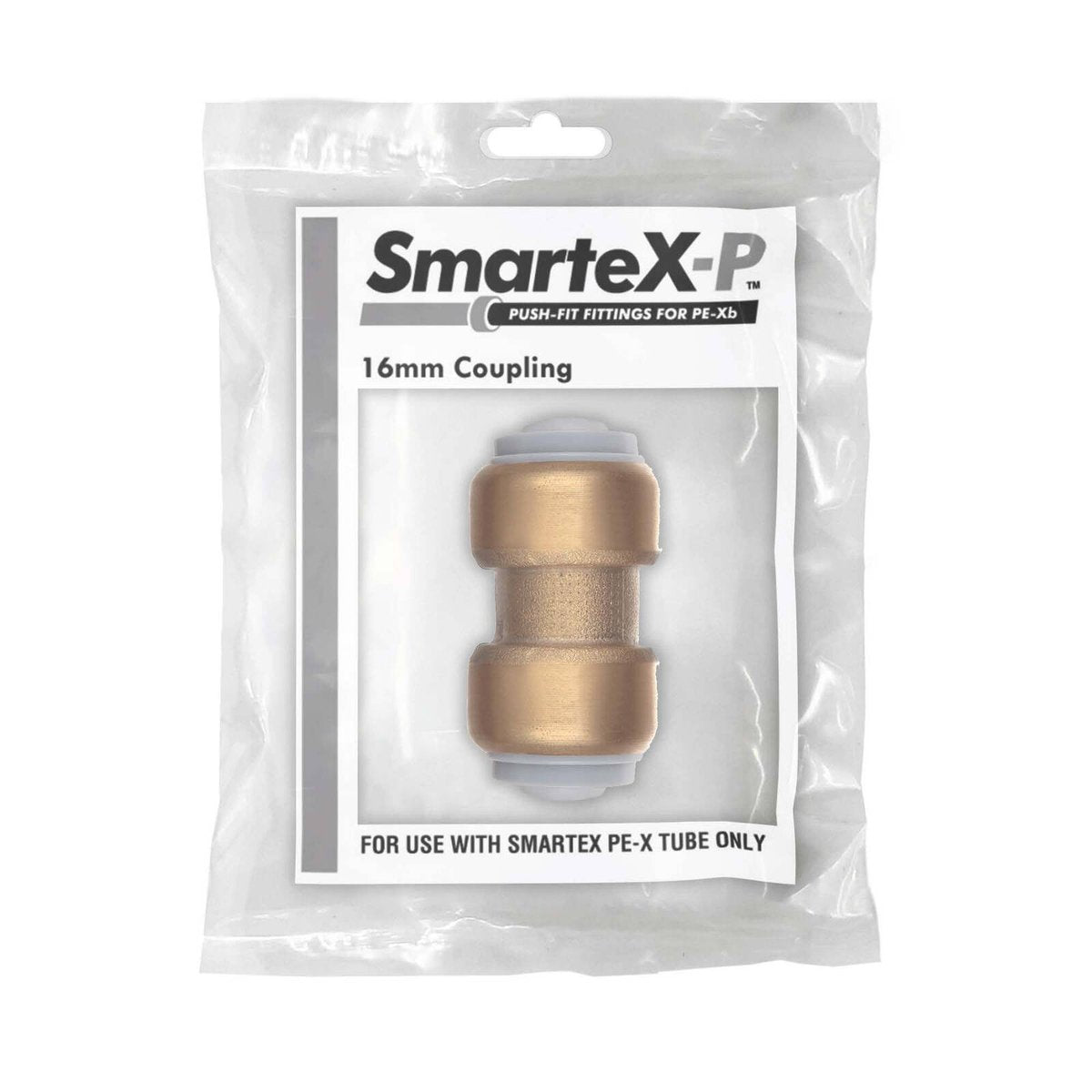 Smartex Pex 16mm Straight Coupling - Lead Free Brass - Push-Fit - 1 Pack - SuperSaverAU - view 2