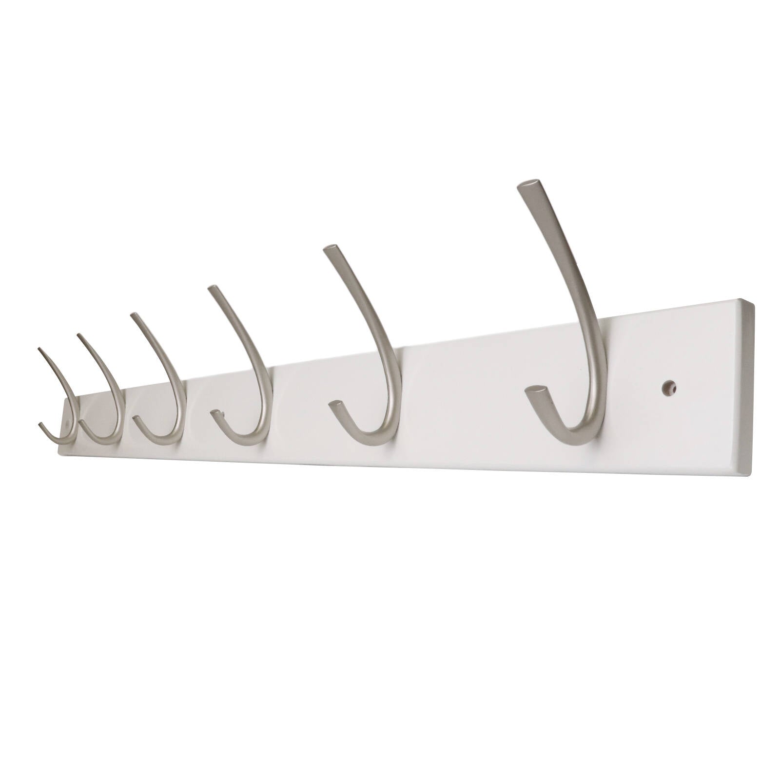 Adoored 6 Double Hook White Board Deco Hook Rack MDF - Satin Chrome