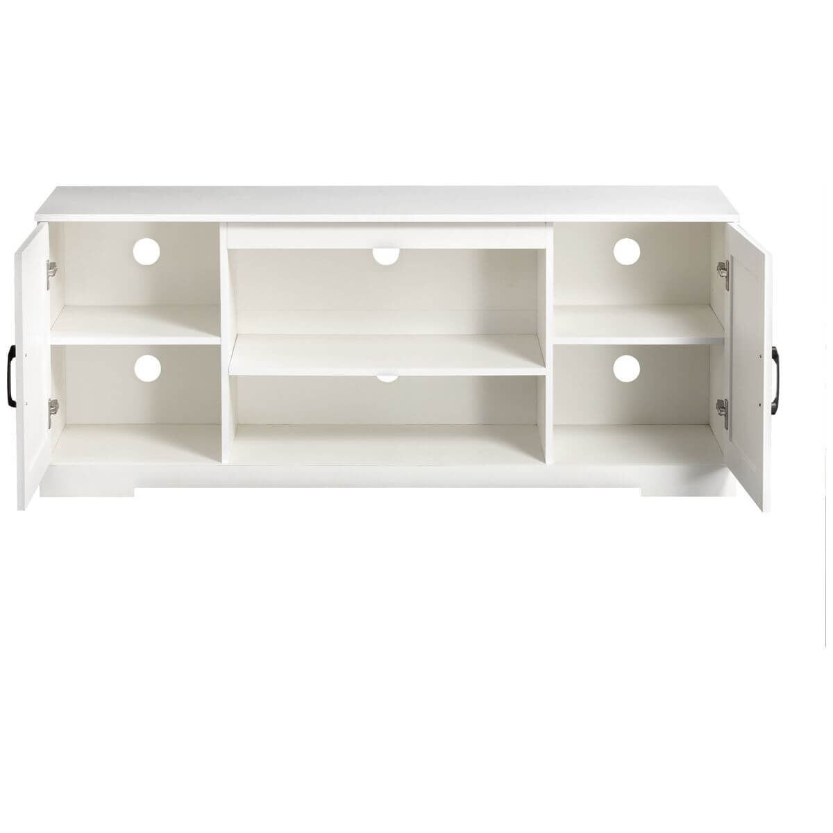 Zinus Bennett 147cm TV Cabinet - White - Fits TVs Up to 65 Inch - Three Adjustable Shelves - AU-UTOTV2-16W
