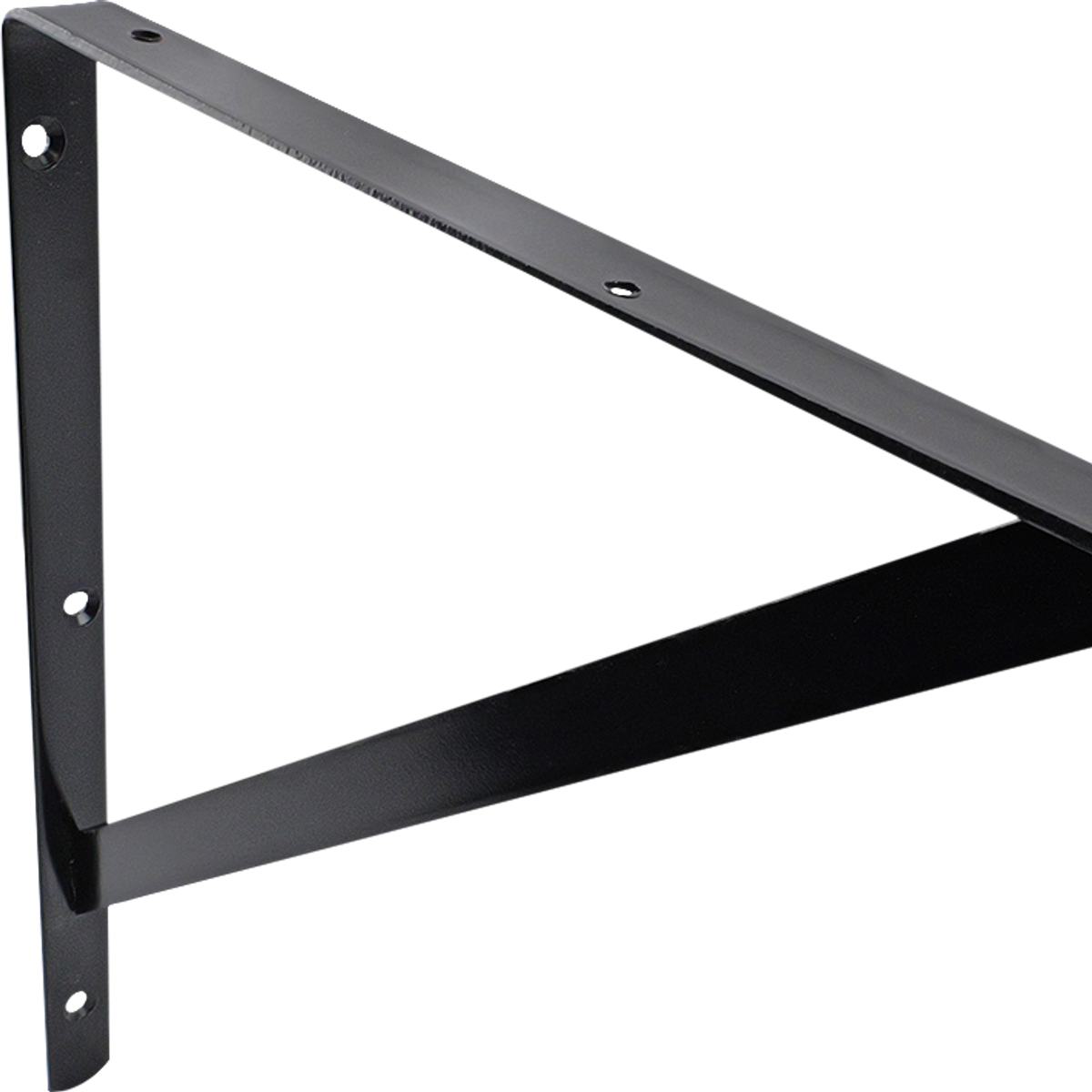 Carinya 400 x 350mm Black Straight Stayed Bracket, Powder Coated Steel, 100kg, Multi-Orientation