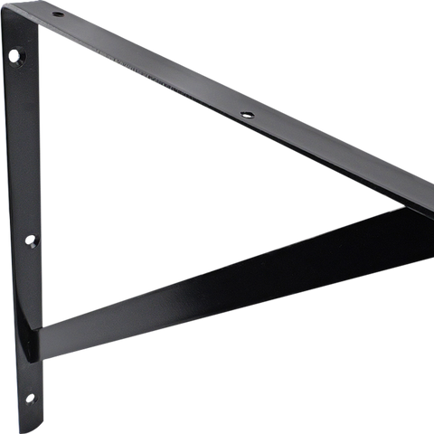 Carinya 400 x 350mm Black Straight Stayed Bracket, Powder Coated Steel, 100kg, Multi-Orientation