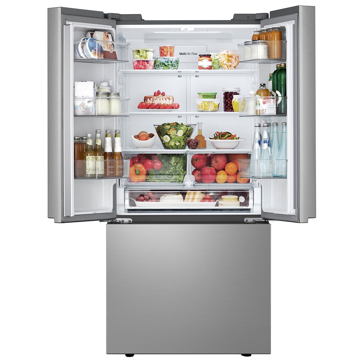 LG 589L French Door Fridge - Stainless Steel Finish, Frost Free, 3.5 Star Energy - GF-B589PLE