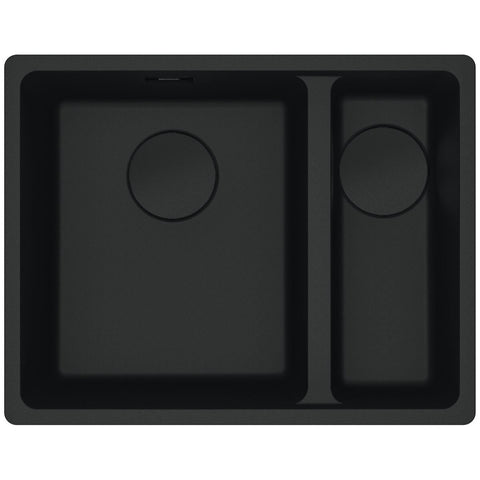 Franke Maris right 1 and 1/2 bowl undermount sink - Matte Black Fragranite - MRG160SBRMB-B