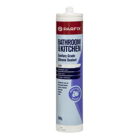 Parfix Bathroom and Kitchen Silicone Sealant Clear 300g UV Resistant