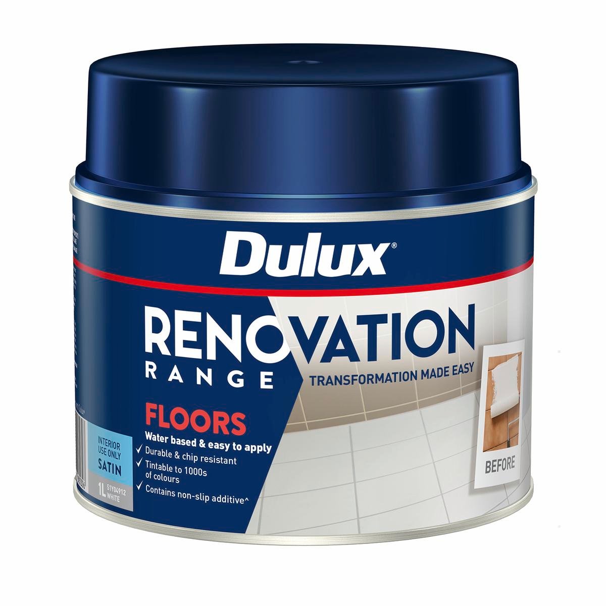 Dulux Renovation Range Floors 1L White Satin Tintable