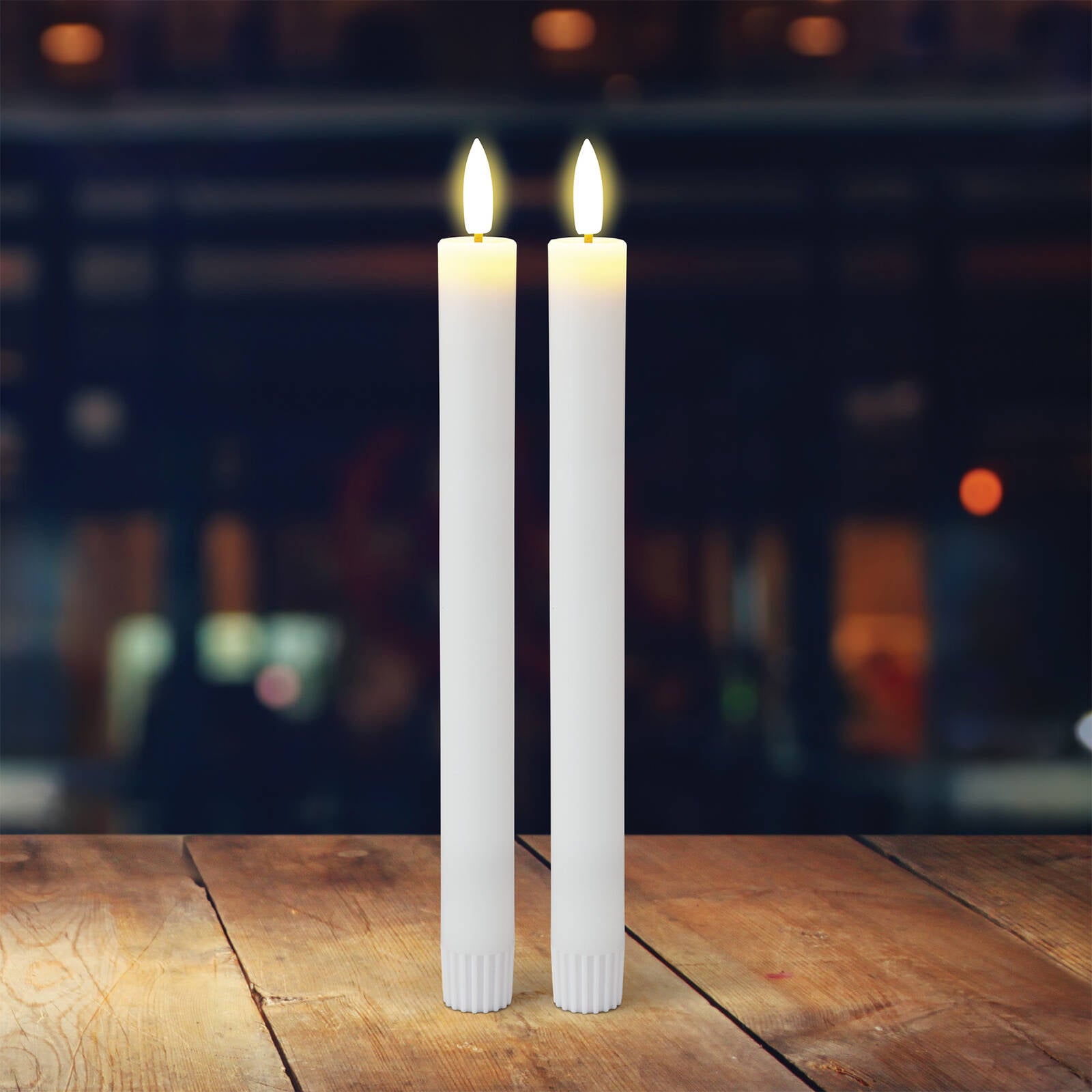 Lytworx 24cm Warm White LED Taper Candle 2 Pack 70752 - Battery Operated with Timer