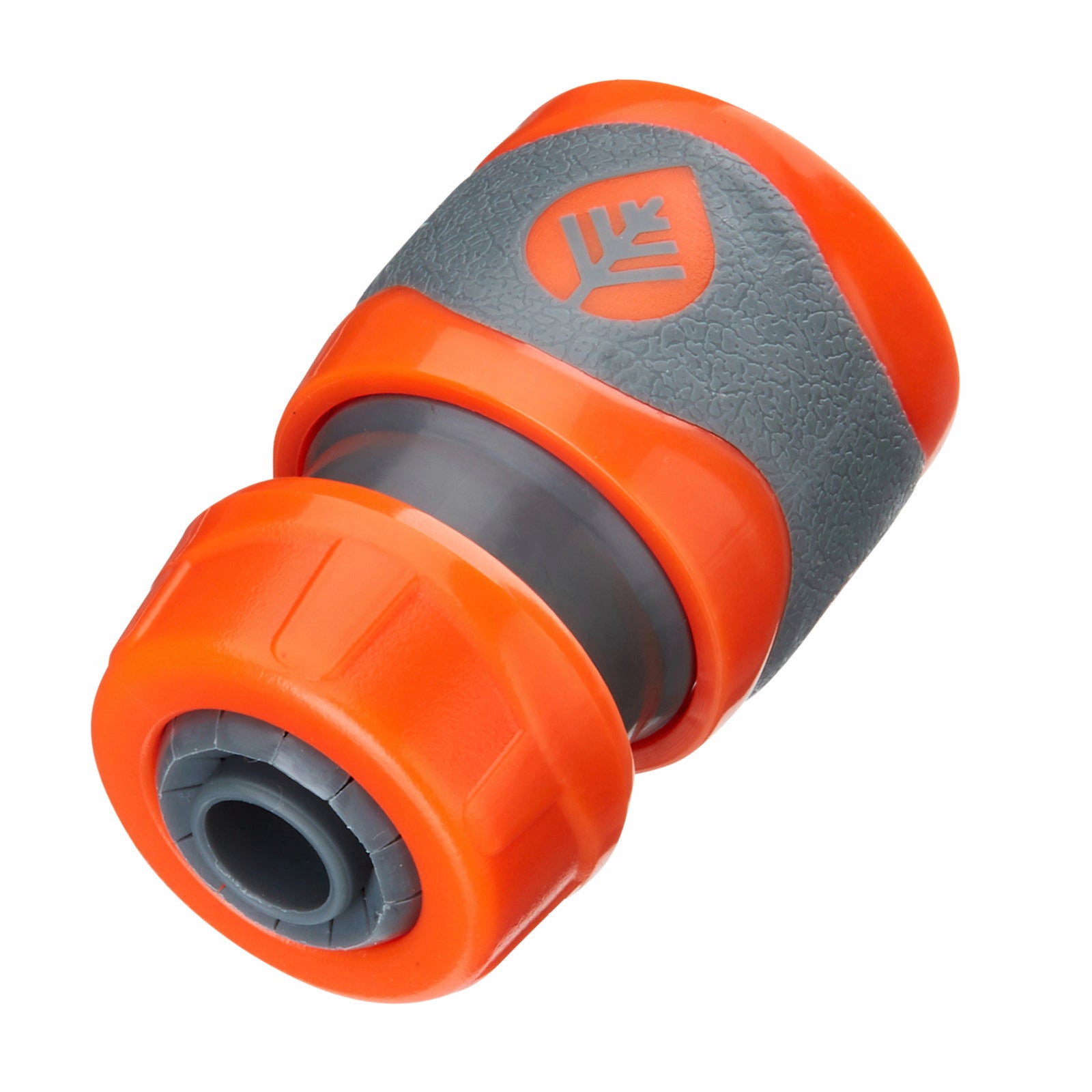 Pope 12mm Comfort Grip Hose Connector - Snap-On Flow Through Fitting, Orange/Grey