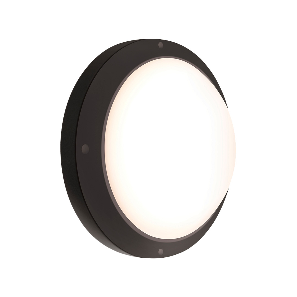 HPM Oroya LED Round Bunker Light 300mm Black 16W Weather Resistant Outdoor