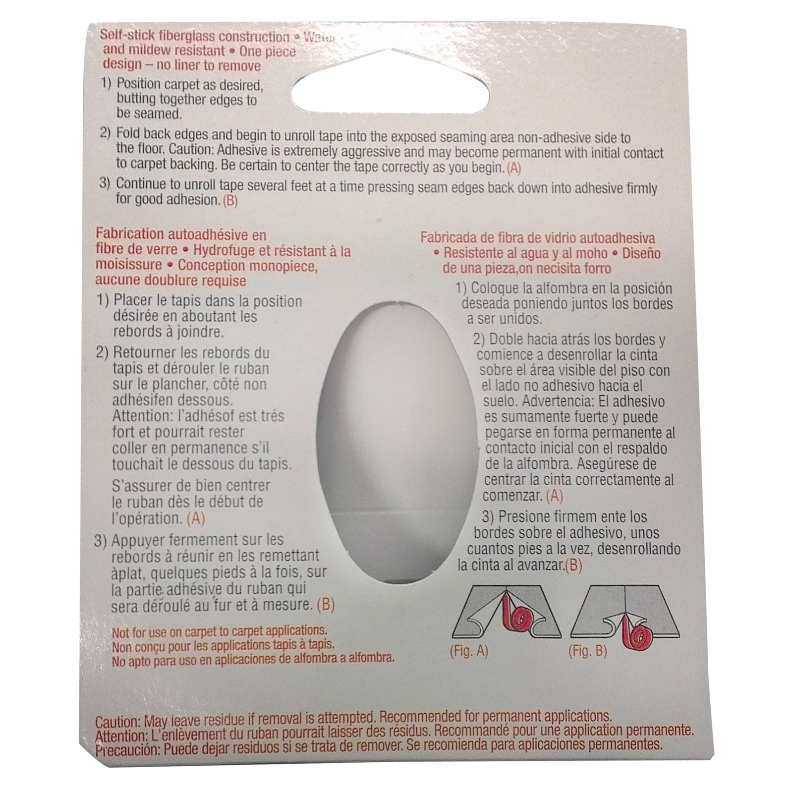 Ideal 62mm x 4.57m Carpet Seaming Tape, Indoor/Outdoor Moisture Resistant