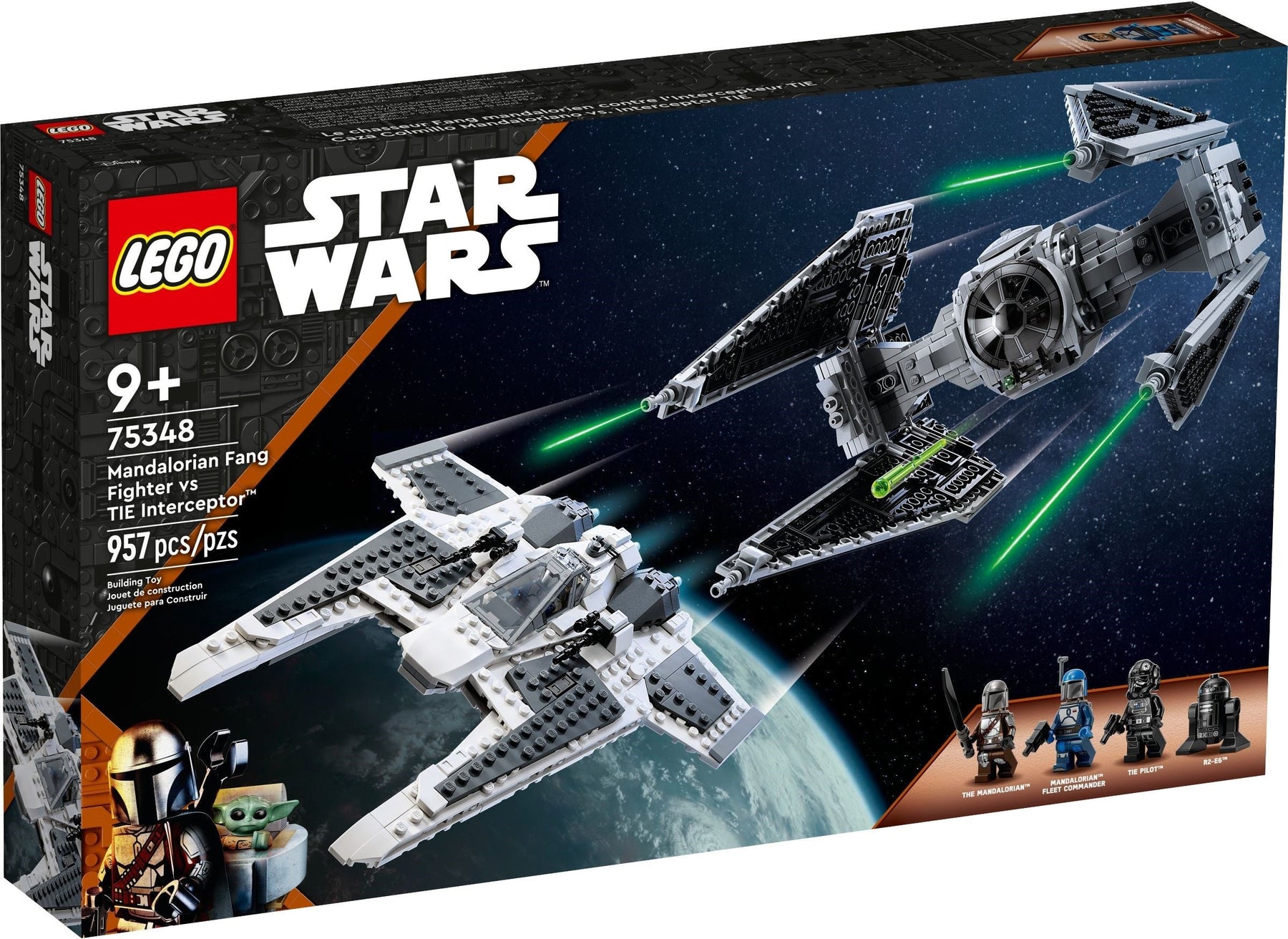 LEGO 75348 Mandalorian Fang Fighter vs. TIE Interceptor – Star Wars Battle Set - SuperSaverAU - view 1