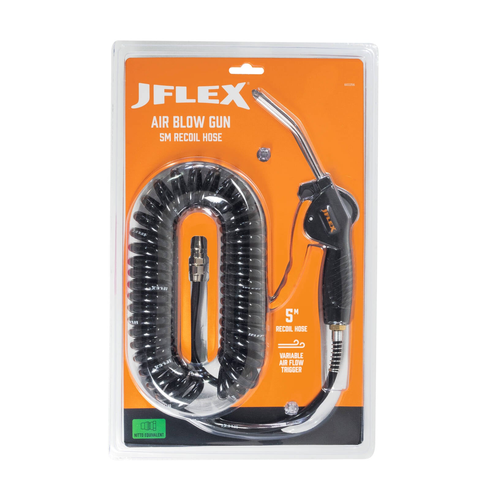 JFLEX 5m Air Blow Gun with Recoil Hose and Variable Trigger