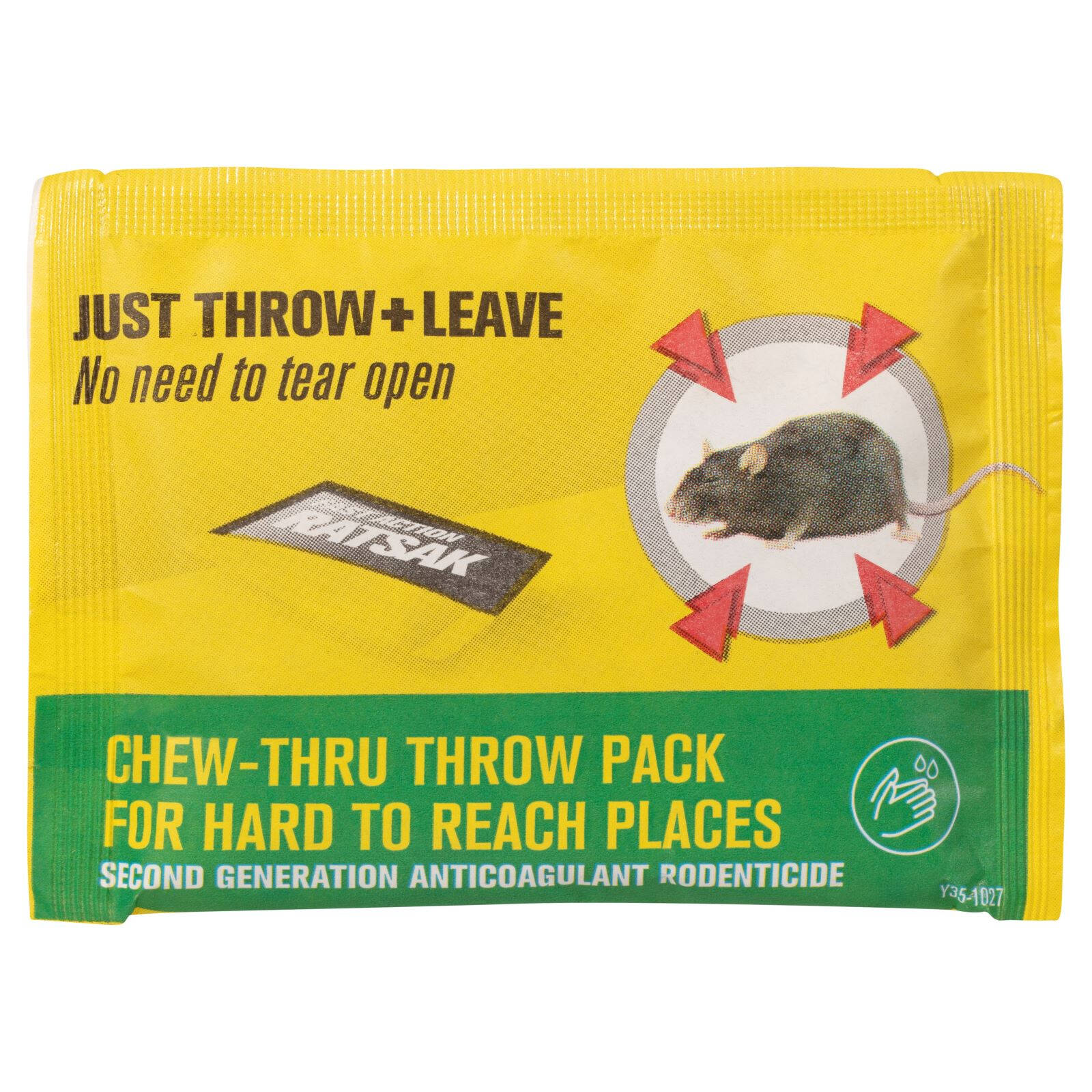Ratsak Fast Action Throw Packs 100g (5 x 20g Sachets) Indoor Rat & Mouse Bait