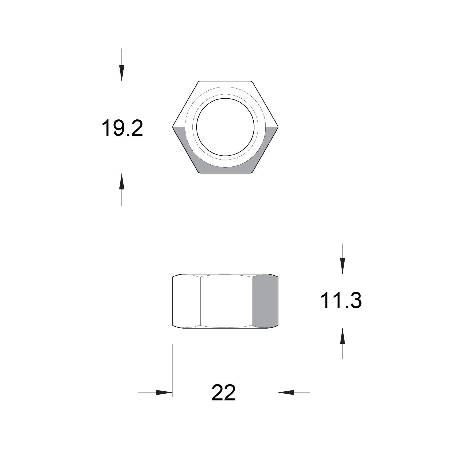 Zenith M12 Hot Dip Galvanised Hex Nut - Each