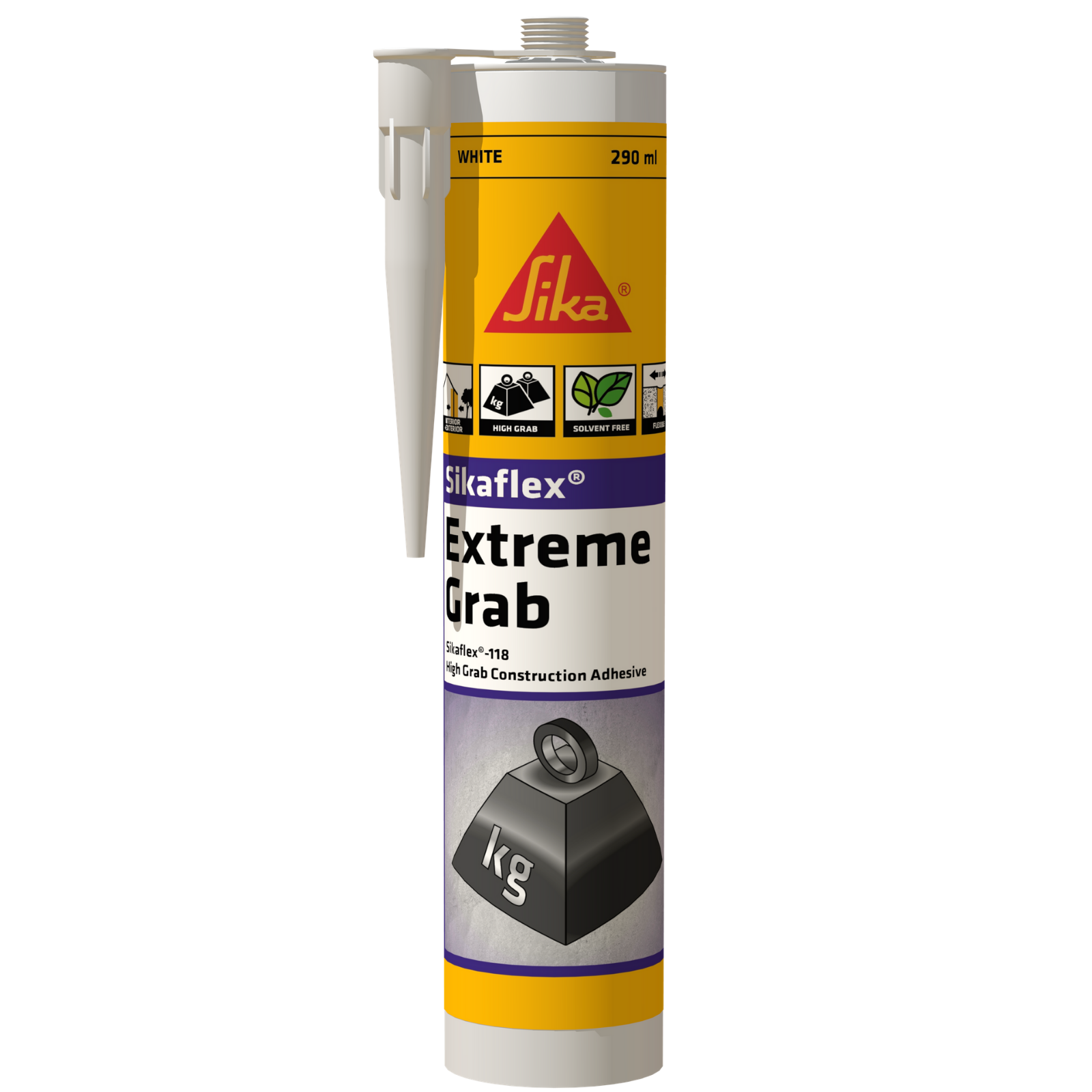Sika Sikaflex-118 290ml White Extreme Grab Construction Adhesive