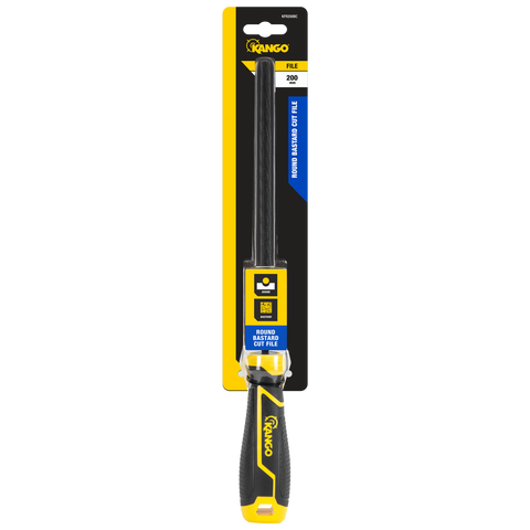 Kango 200mm Round Bastard Cut File with Removable K-Lock Handle