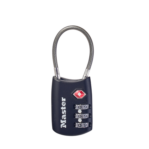 Master Lock TSA-Approved Wire Cable Combination Luggage Lock, 30mm, Resettable