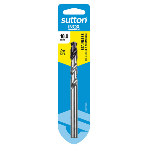 Sutton Tools 10.0mm INOX Stainless Steel Jobber Drill Bit, M2 HSS, 63mm Drilling Depth