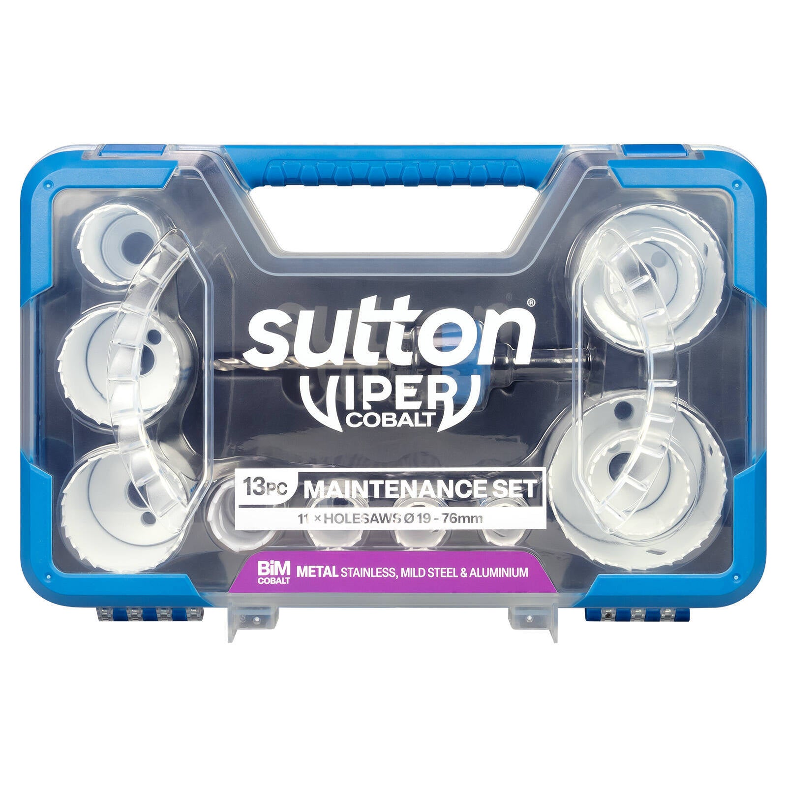 Sutton Tools Viper Cobalt Bi-Metal Maintenance Holesaw Set 19-76mm - 13 Piece