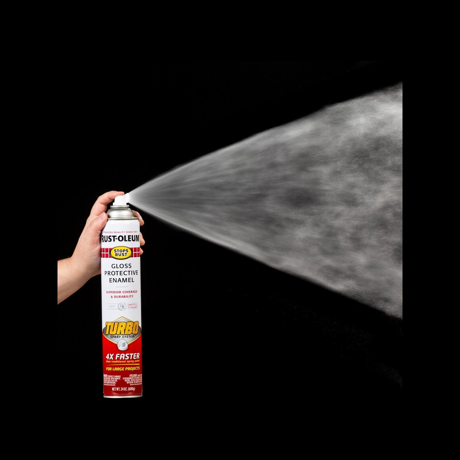 Rust-Oleum Stops Rust Turbo Spray Paint 680g - White Gloss Splatter-Resistant