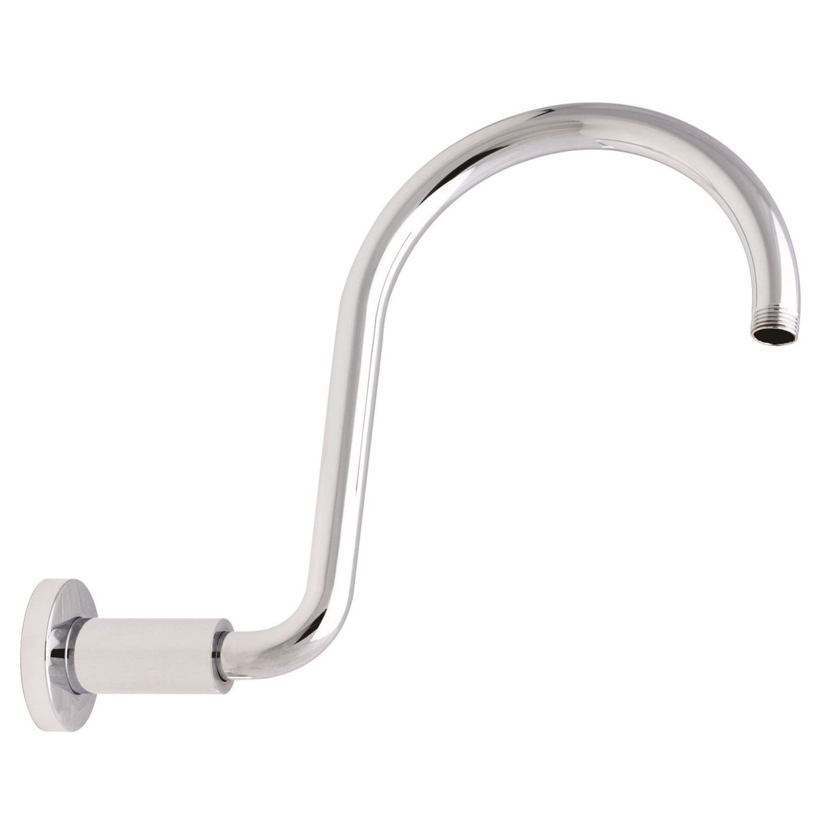 Methven Stilo Chrome Swan Neck Shower Arm - Brass, 319mm Reach, Wall Mount