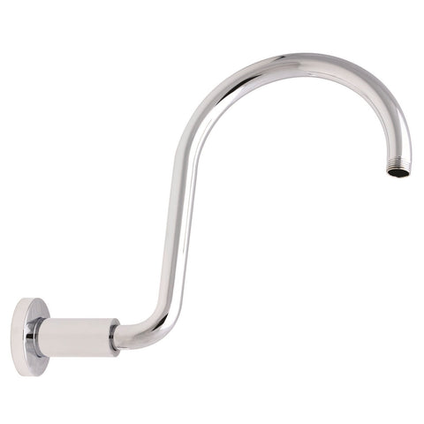 Methven Stilo Chrome Swan Neck Shower Arm - Brass, 319mm Reach, Wall Mount