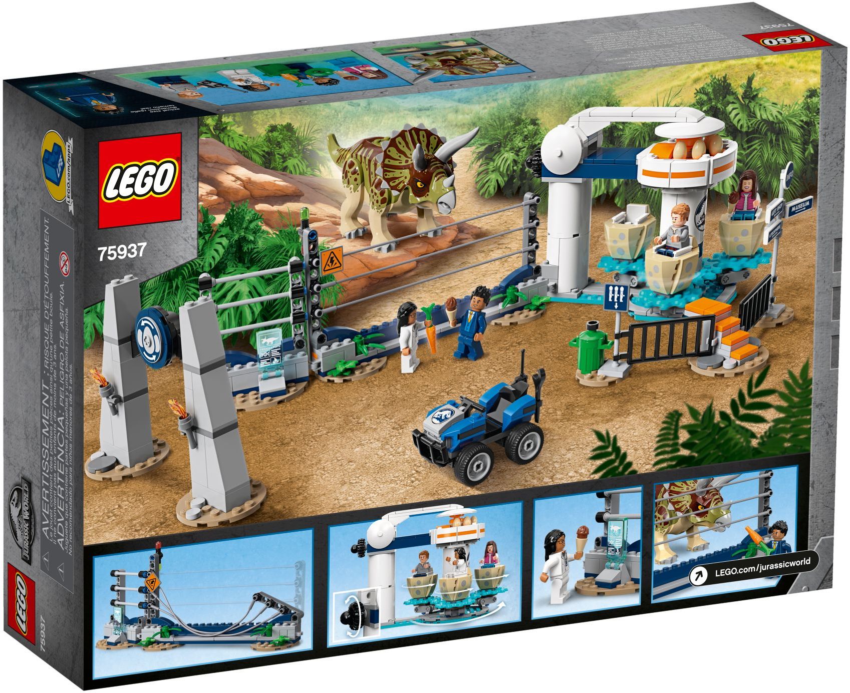 LEGO 75937 Jurassic World Triceratops Rampage Dinosaur Playset - SuperSaverAU - view 4