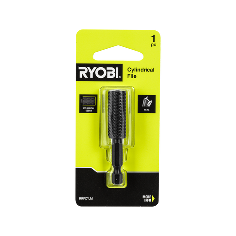 Ryobi Metal Cylindrical Rotary File - 1/4" Hex Shank, Black Oxide