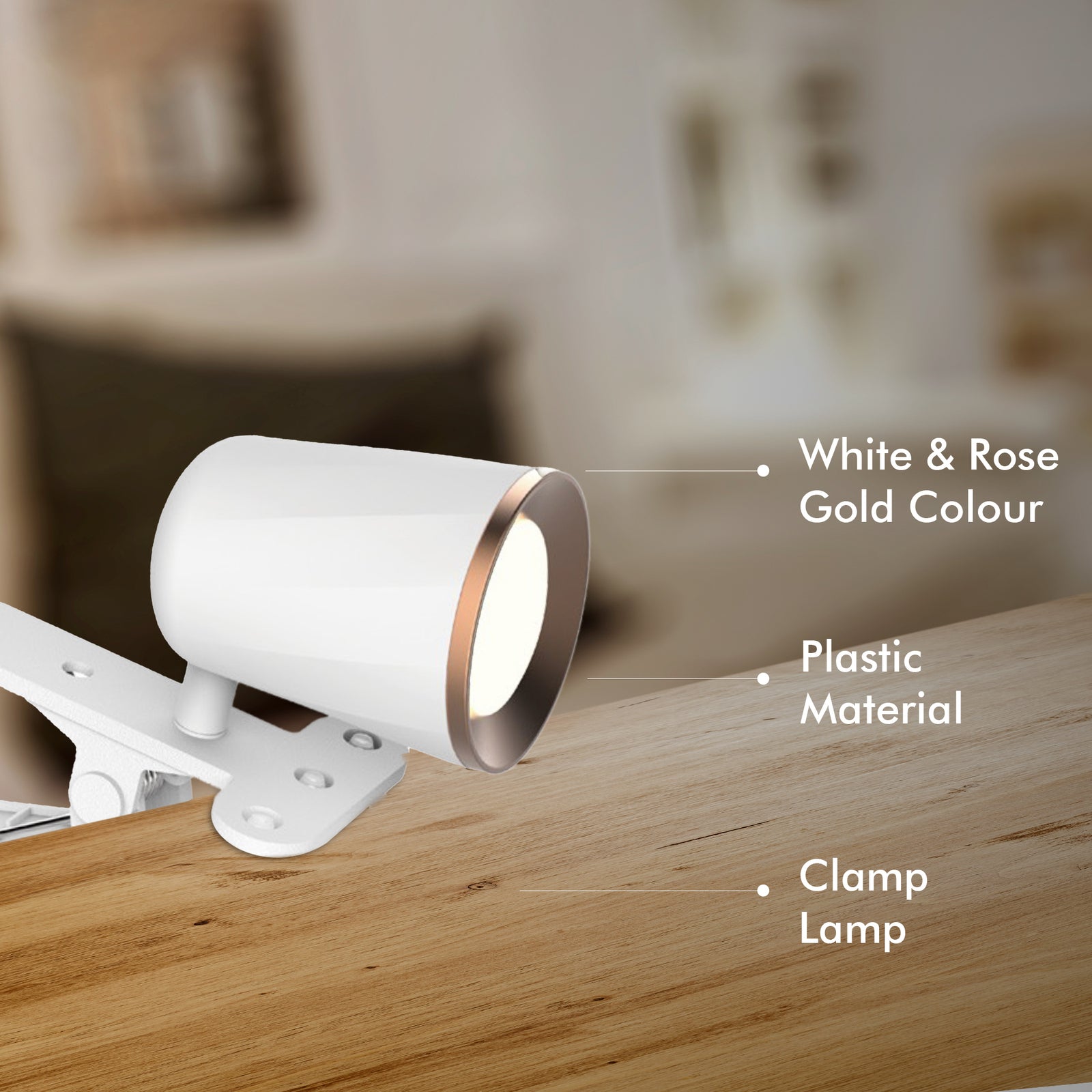 Verve Design 420lm 6W LED Adjustable Clip Lamp ATL440RG
